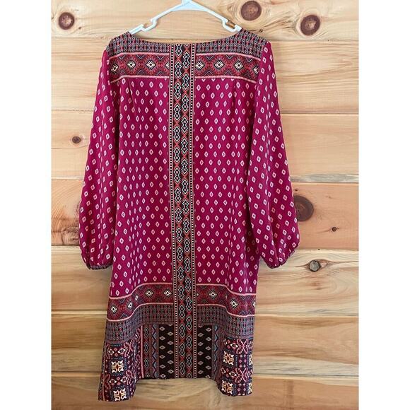 LOFT women's shift style dress. Tribal/Boho Print. Size Large. - Picture 3 of 6